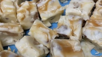 Creamy white chocolate fudge with crunchy pecans and a caramel swirl, perfect for holidays or any special occasion.