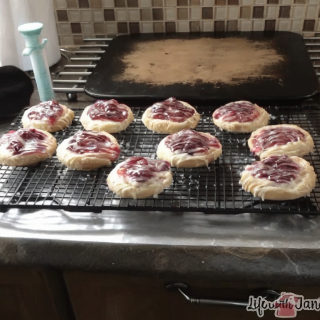 Sweet and flaky mini Danishes filled with cream cheese and cherries, perfect for breakfast or dessert.